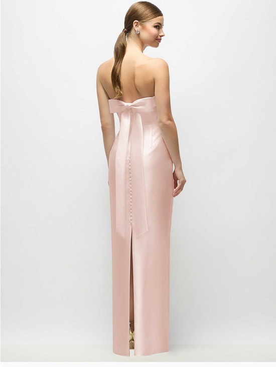 Strapless Satin Maxi Dress in Blush Pink - Picture 3 of 10